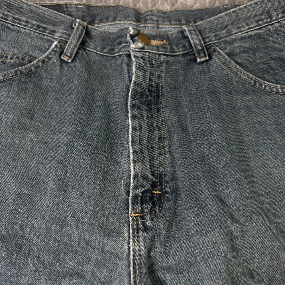 Wrangler Mens Denim Shorts Dark Wash Relaxed Fit Workwear Size 34 Causual - Picture 5 of 15